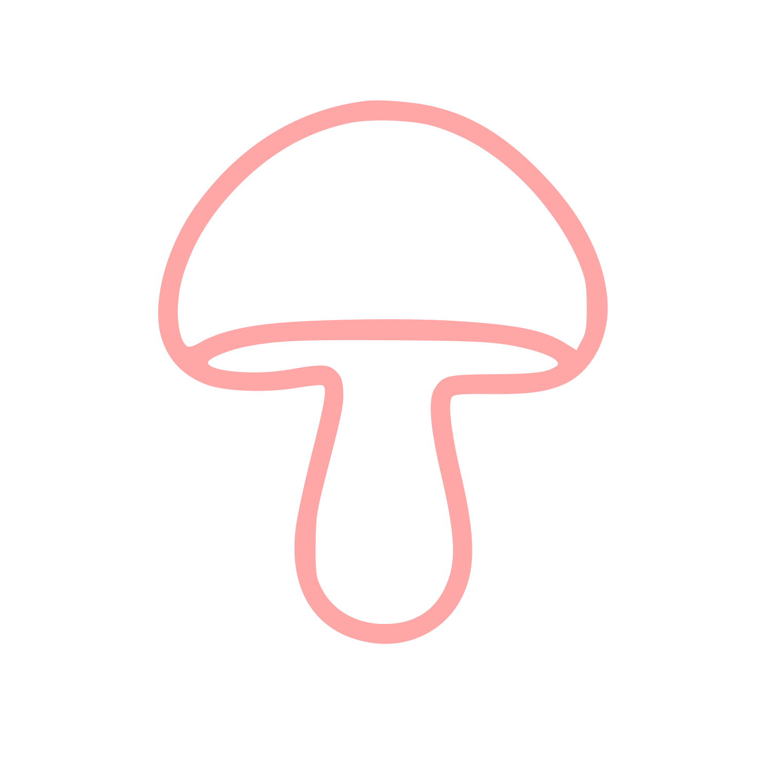 Monoline Mushroom Logo #ffa6a6