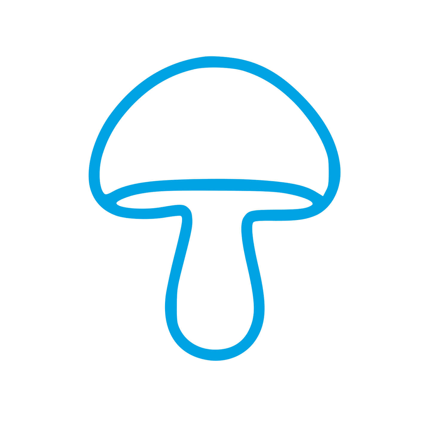 Monoline Mushroom Logo #00a3e4