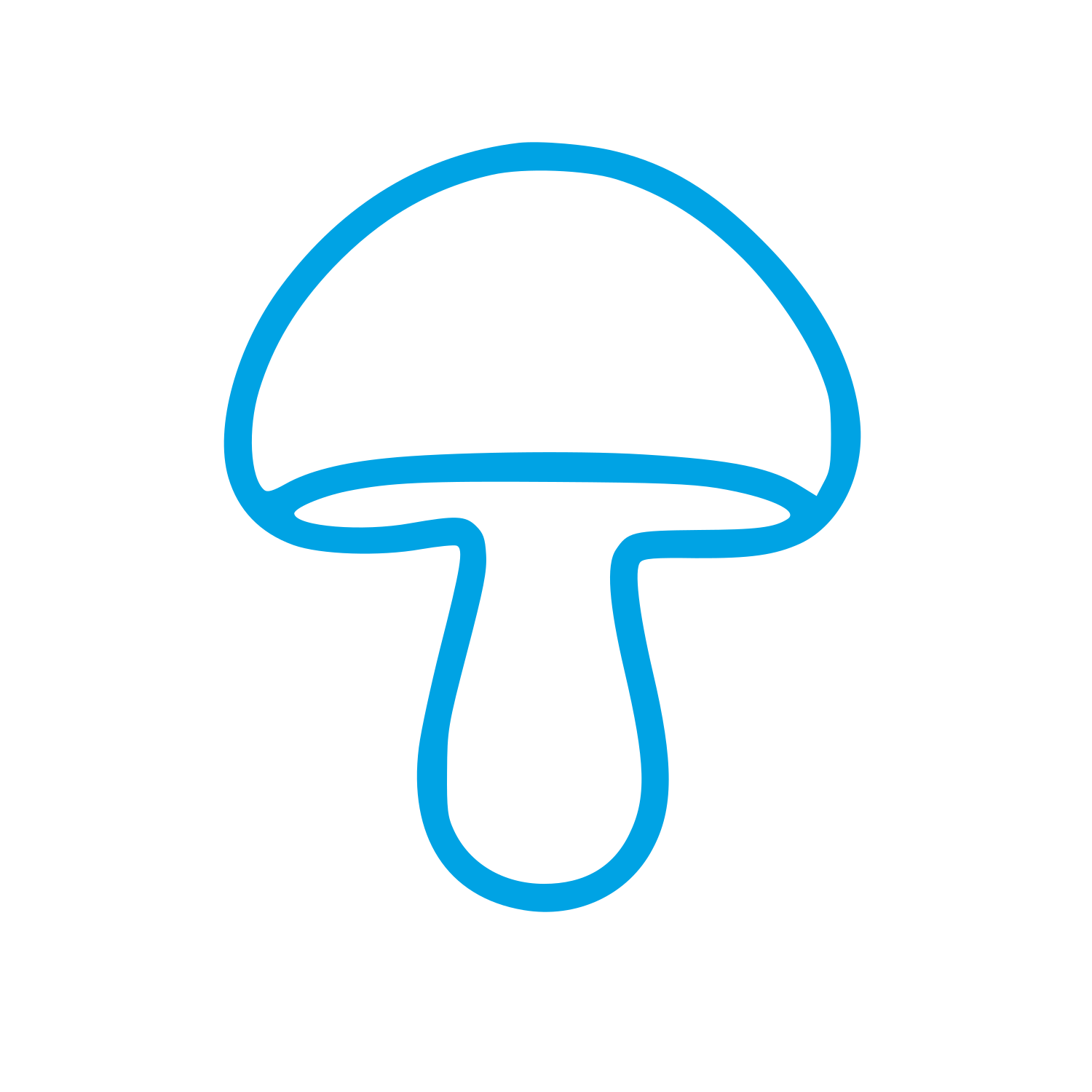 Monoline Mushroom Logo #00a3e4