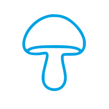 Monoline Mushroom Logo #00a3e4