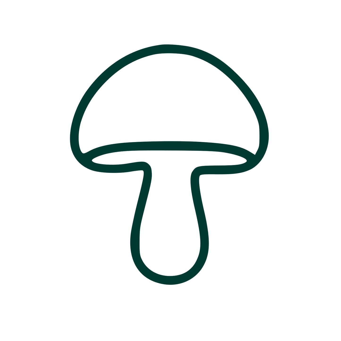 Monoline Mushroom Logo #003932