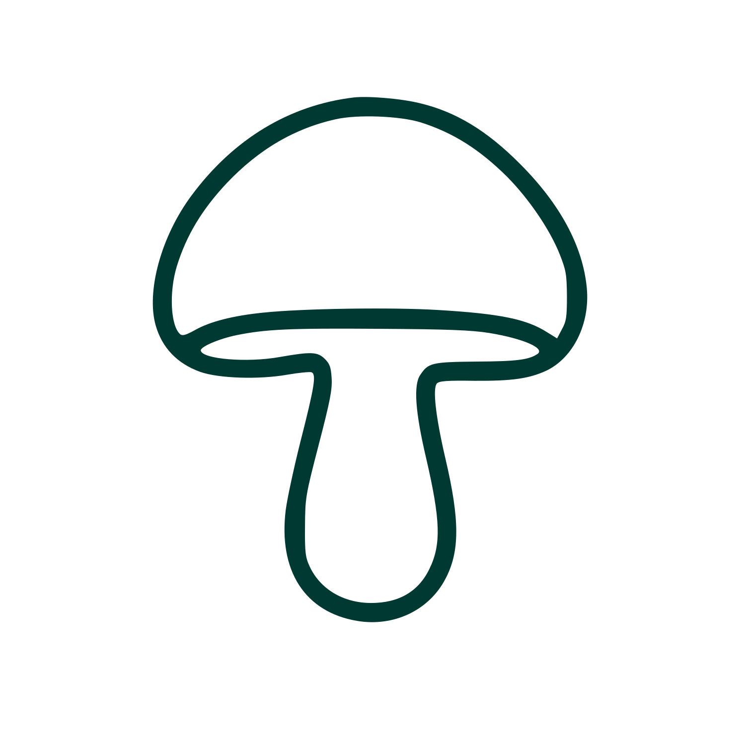 Monoline Mushroom Logo #003932