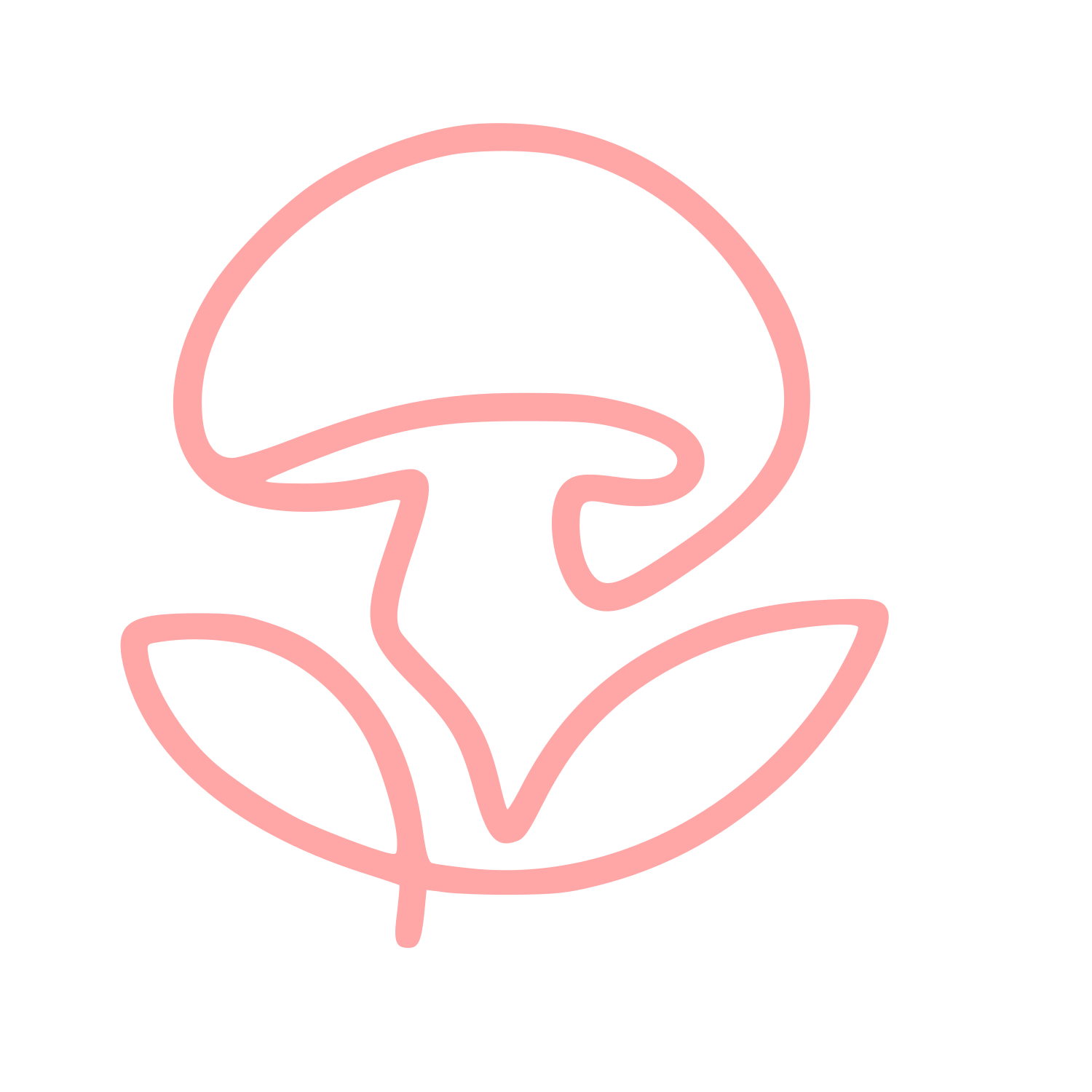 Monoline Mushroom Plant Logo #ffa6a6