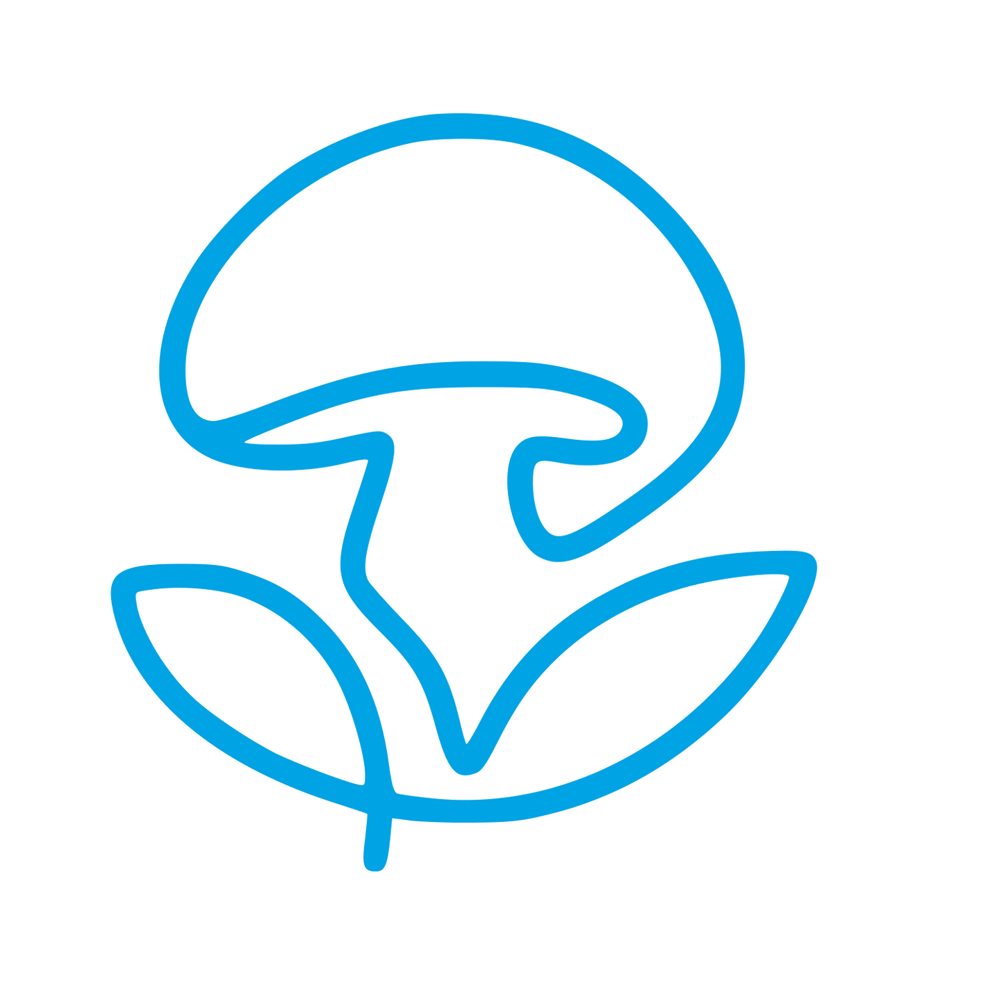 Monoline Mushroom Plant Logo #00a3e4