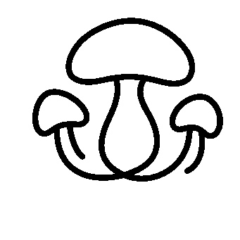 Monoline Mushroom Trio Logo