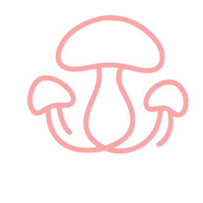 Monoline Mushroom Trio Logo #ffa6a6