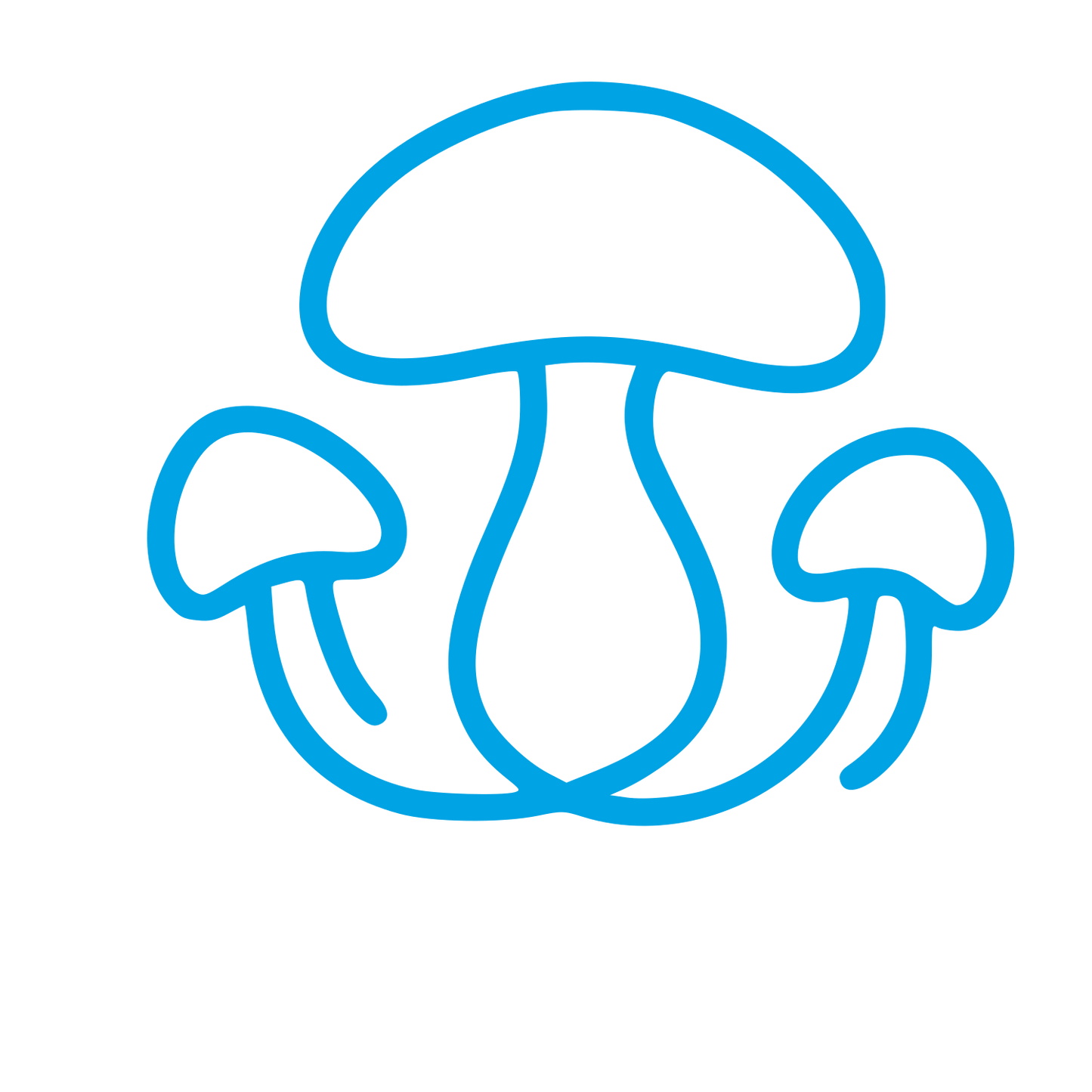 Monoline Mushroom Trio Logo #00a3e4