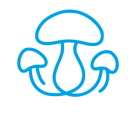 Monoline Mushroom Trio Logo #00a3e4