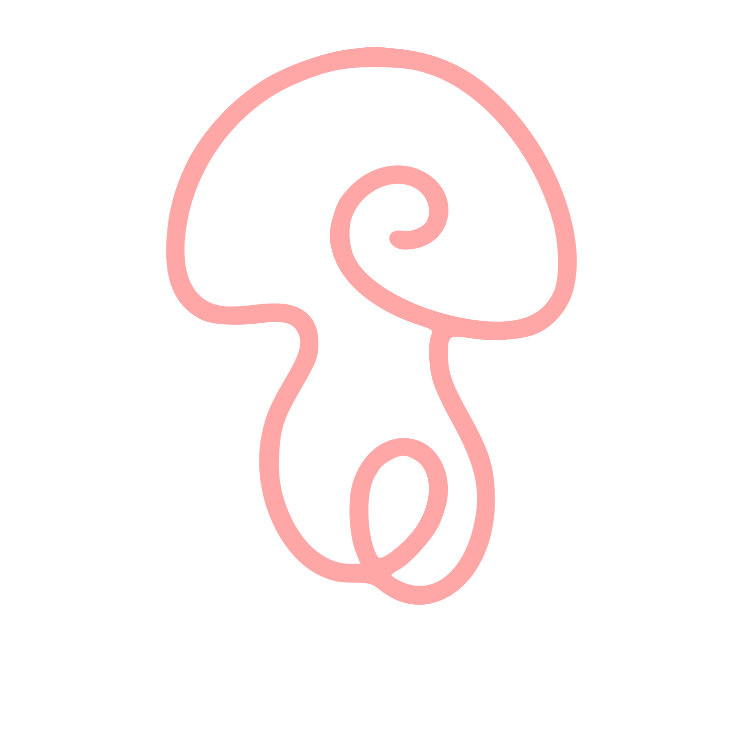 Monoline Mushroom Swirl Logo #ffa6a6