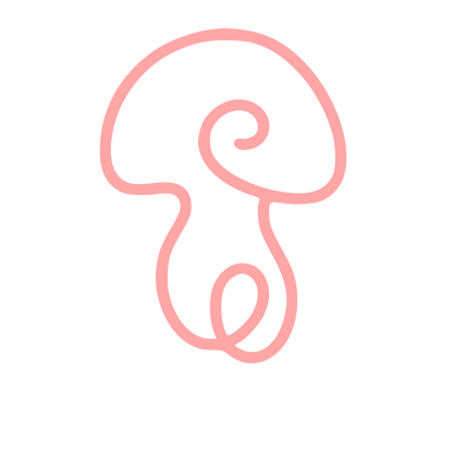 Monoline Mushroom Swirl Logo #ffa6a6