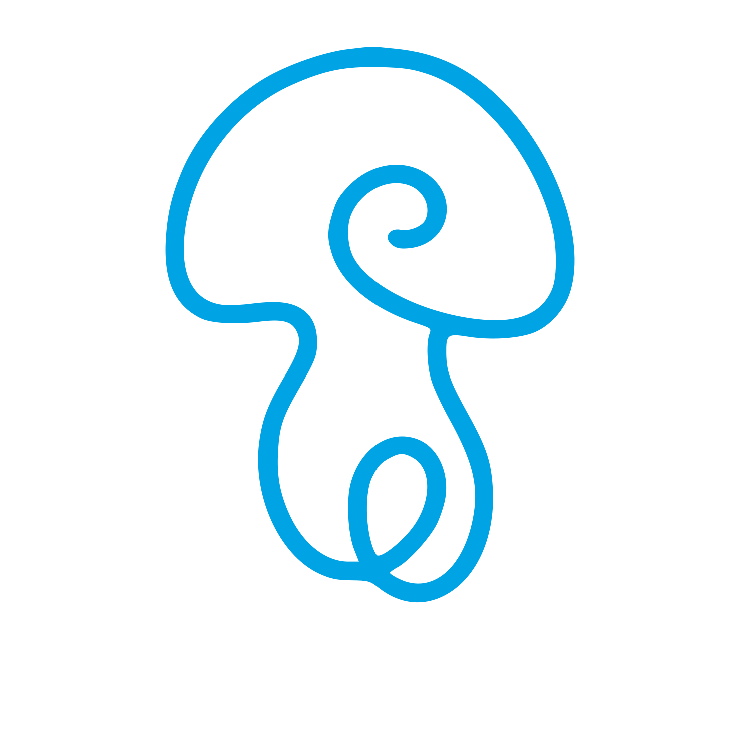 Monoline Mushroom Swirl Logo #00a3e4