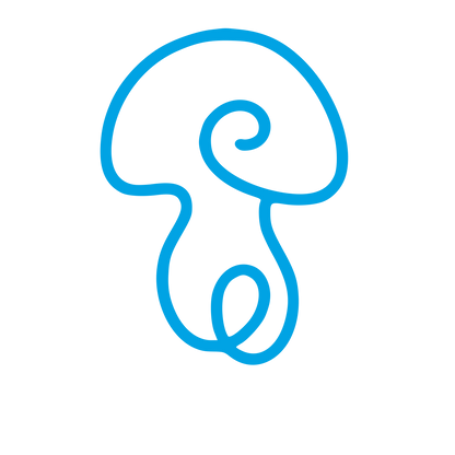Monoline Mushroom Swirl Logo #00a3e4
