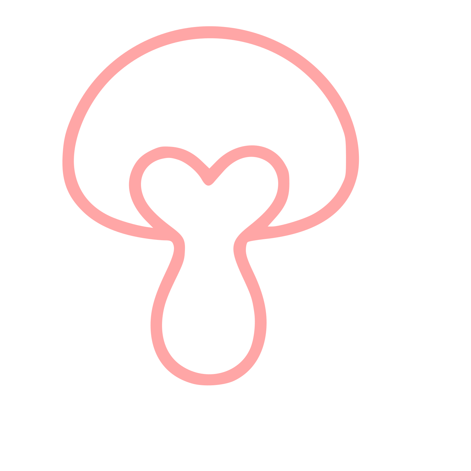 Monoline Mushroom Logo #ffa6a6