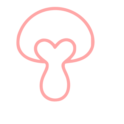 Monoline Mushroom Logo #ffa6a6