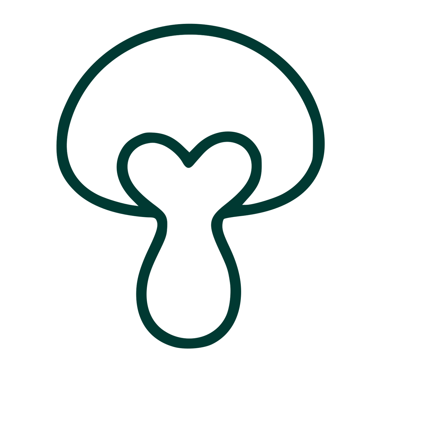 Monoline Mushroom Logo #003932