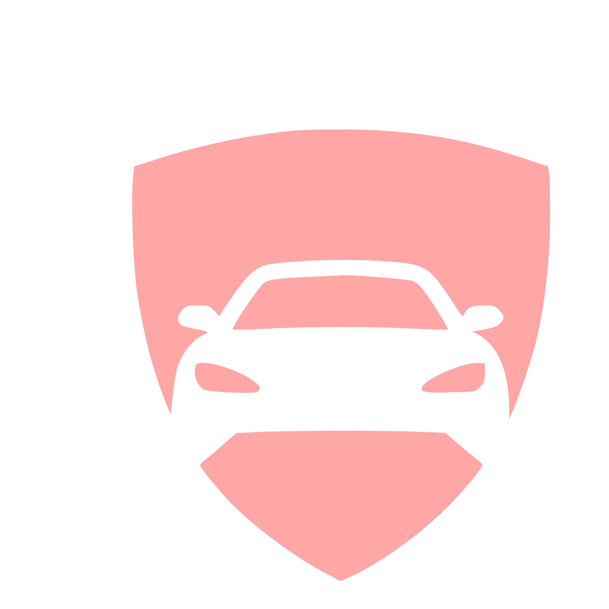 Car Shield Negative Space Logo #ffa6a6