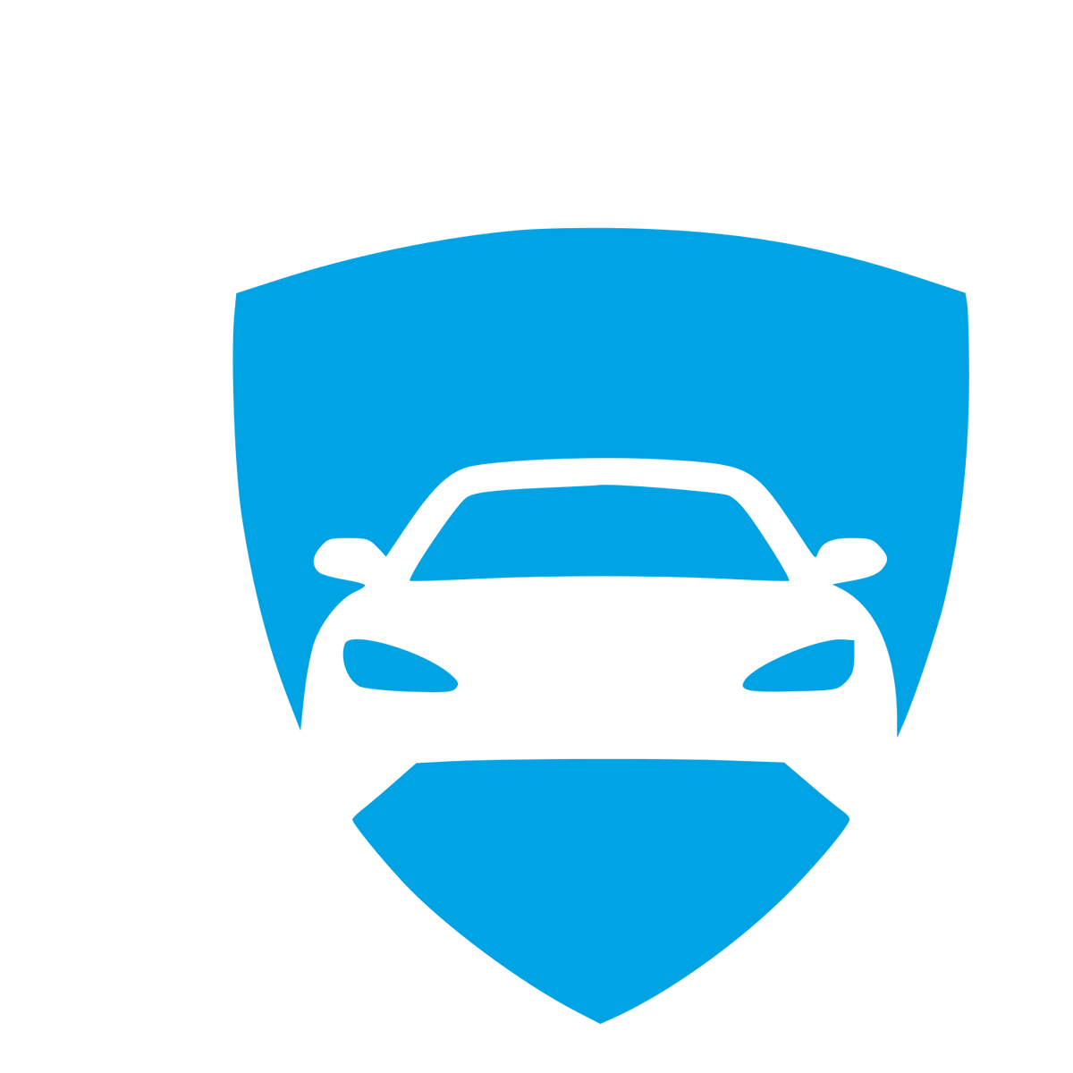 Car Shield Negative Space Logo #00a3e4