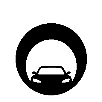 Car Tunnel Negative Space Logo