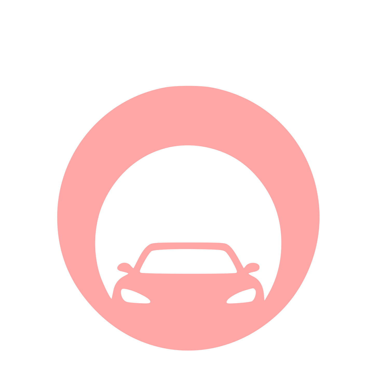 Car Tunnel Negative Space Logo #ffa6a6