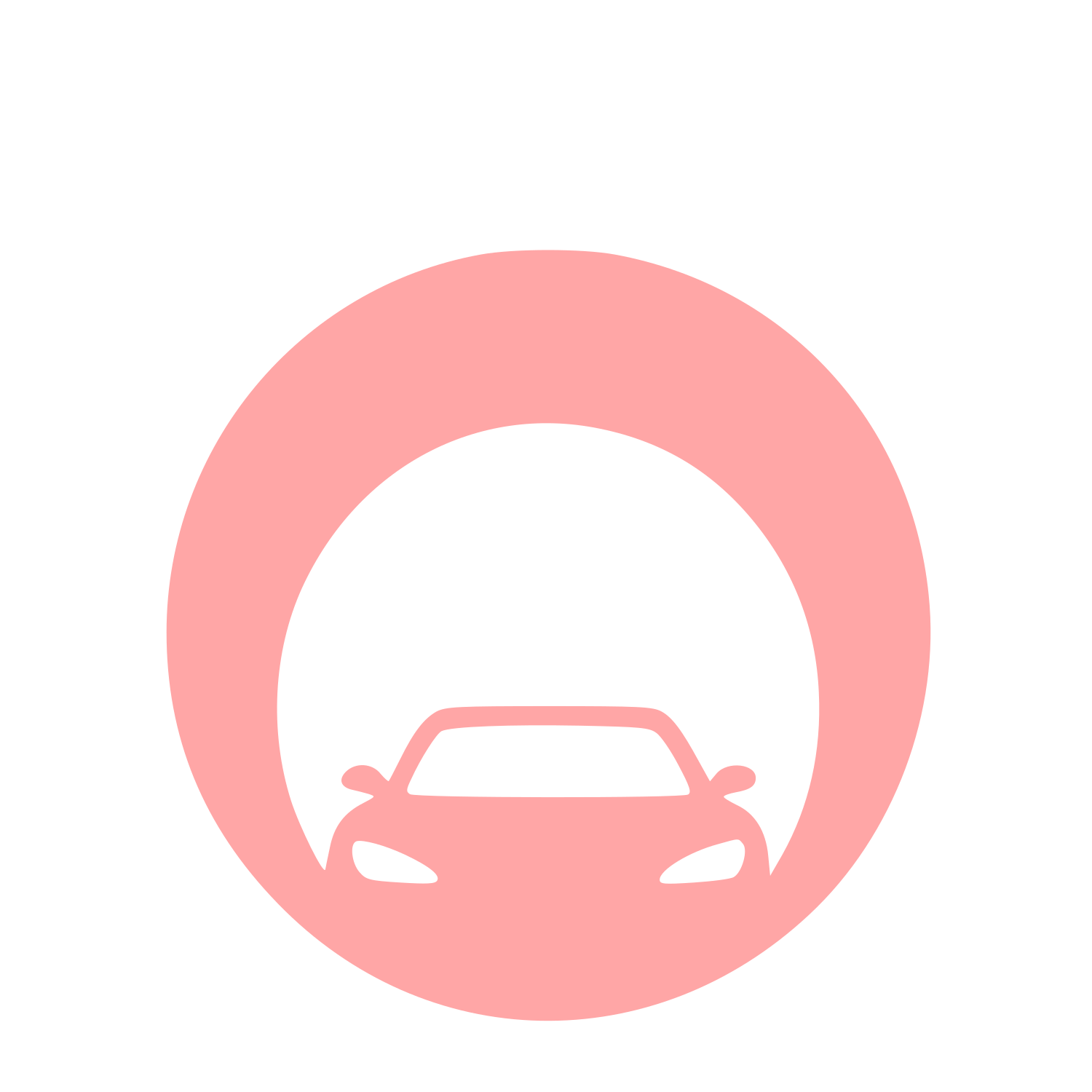 Car Tunnel Negative Space Logo #ffa6a6