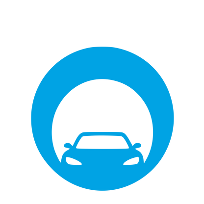 Car Tunnel Negative Space Logo #00a3e4