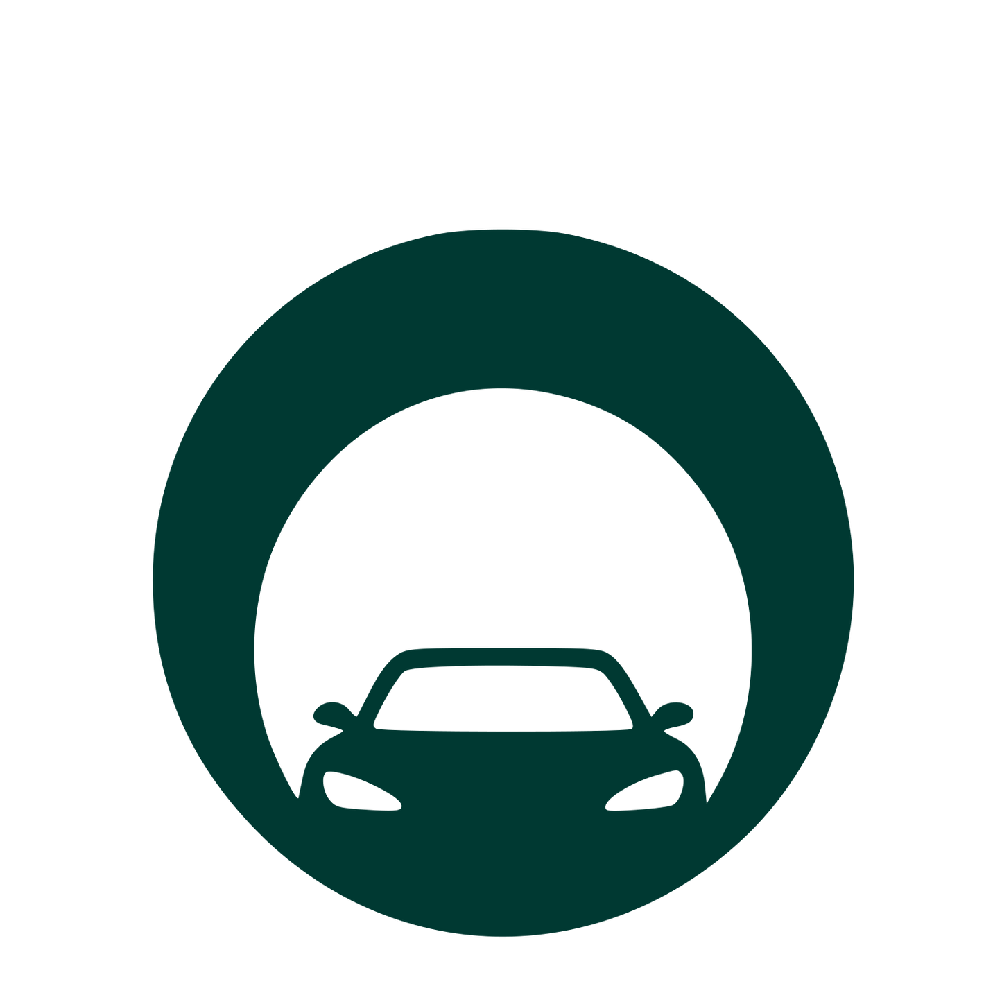 Car Tunnel Negative Space Logo #003932