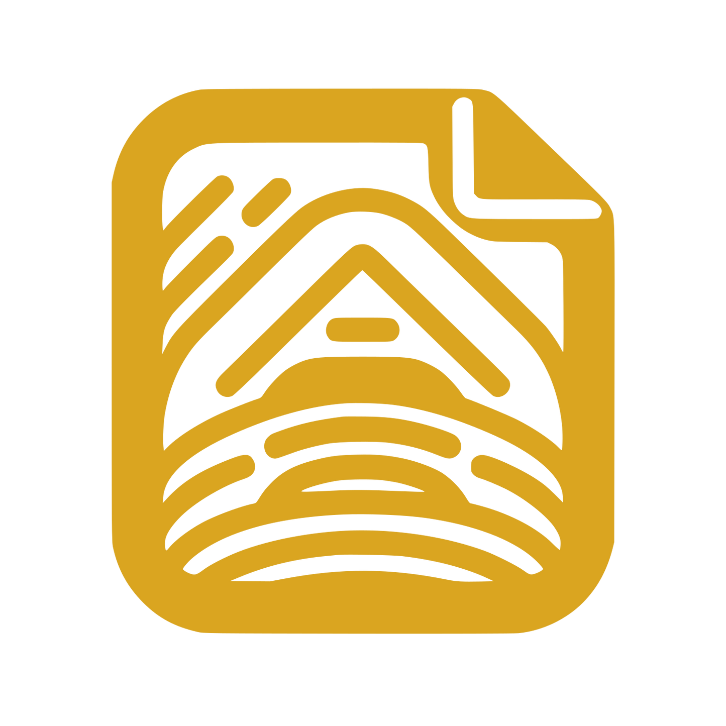 Abstract Cabin Landscape Logo #DAA520