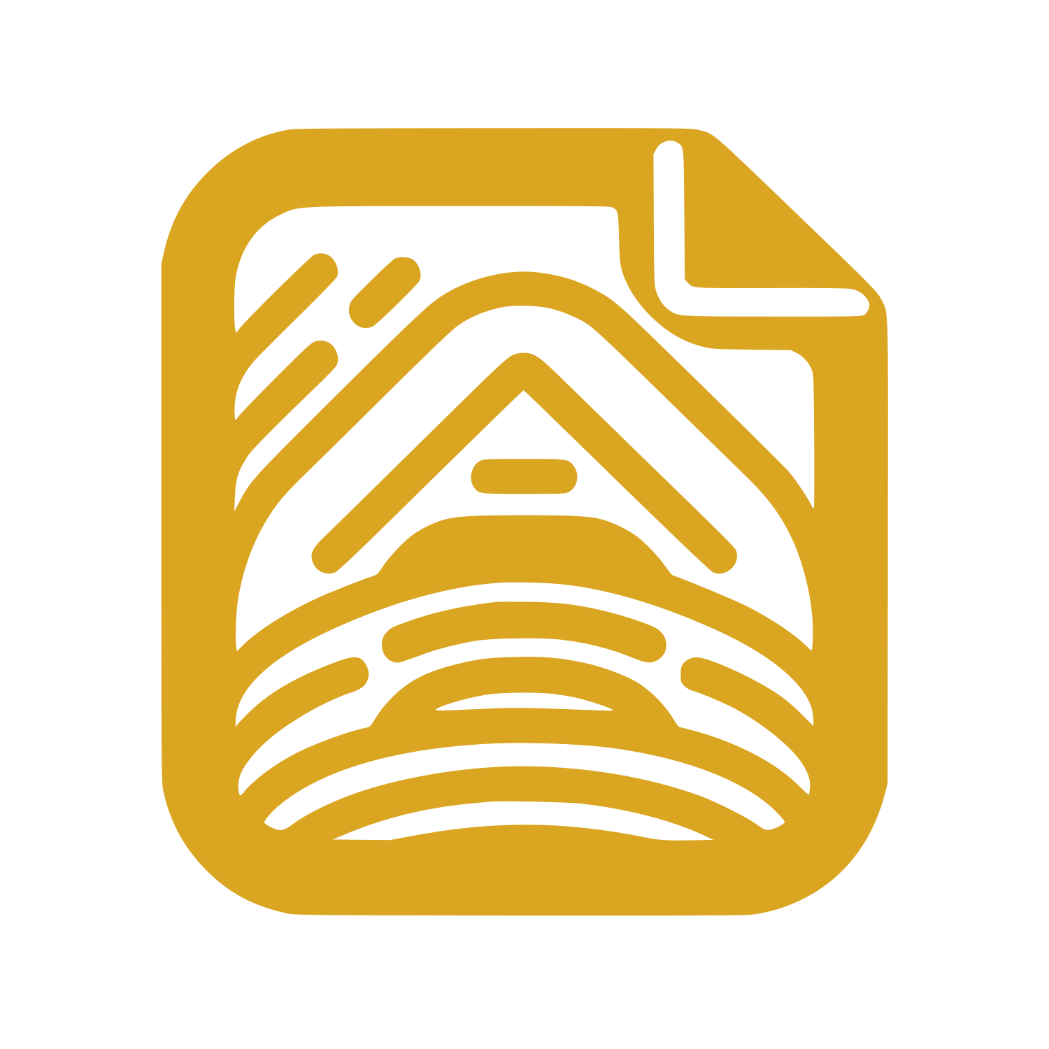 Abstract Cabin Landscape Logo #DAA520