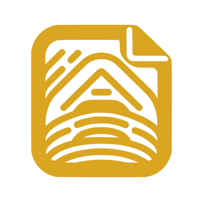 Abstract Cabin Landscape Logo #DAA520