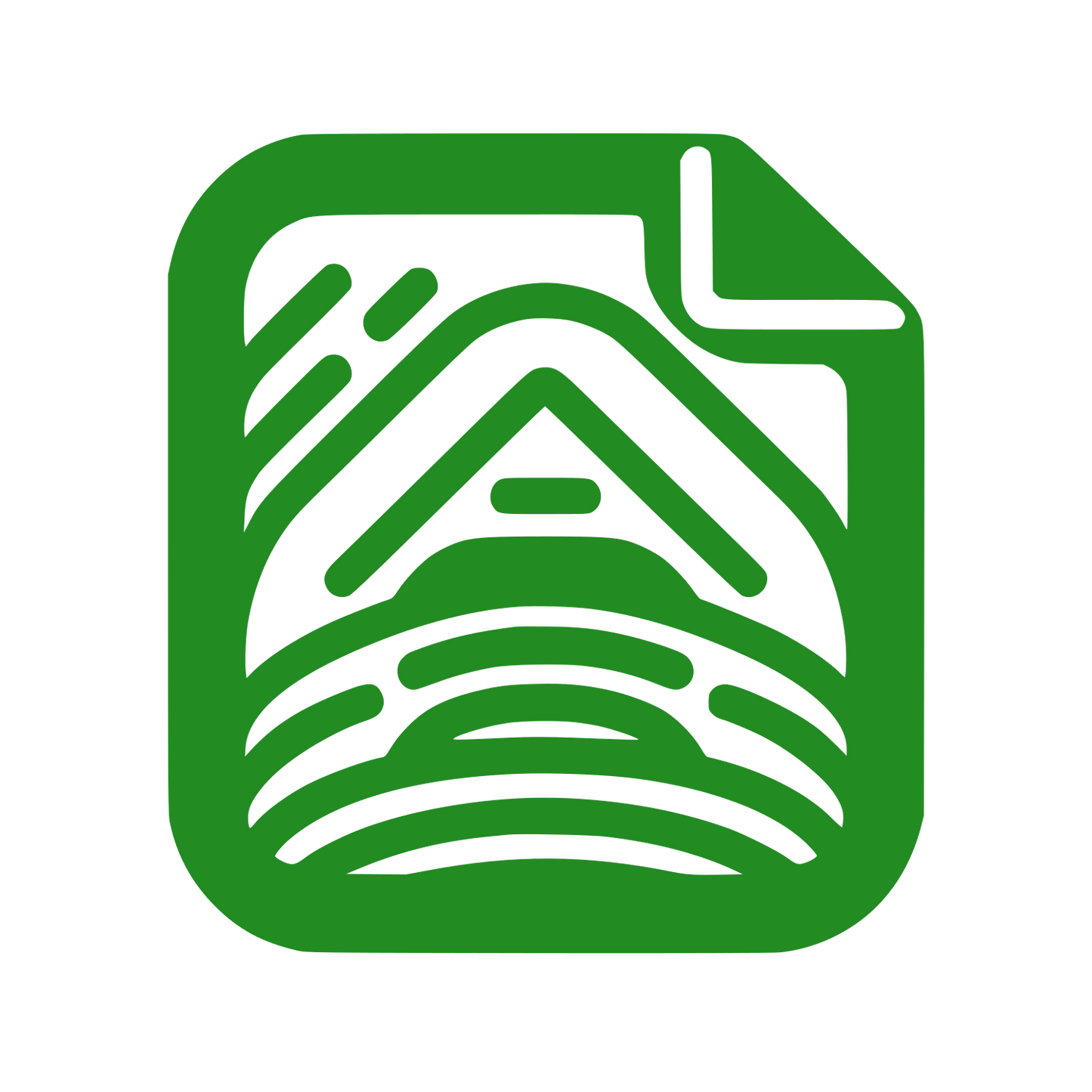 Abstract Cabin Landscape Logo #228B22