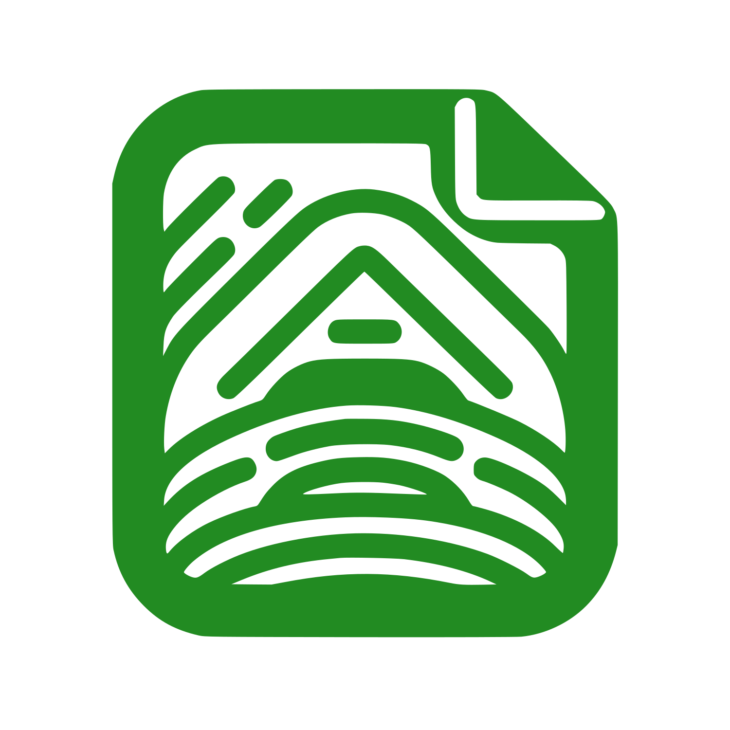 Abstract Cabin Landscape Logo #228B22