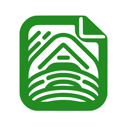 Abstract Cabin Landscape Logo #228B22