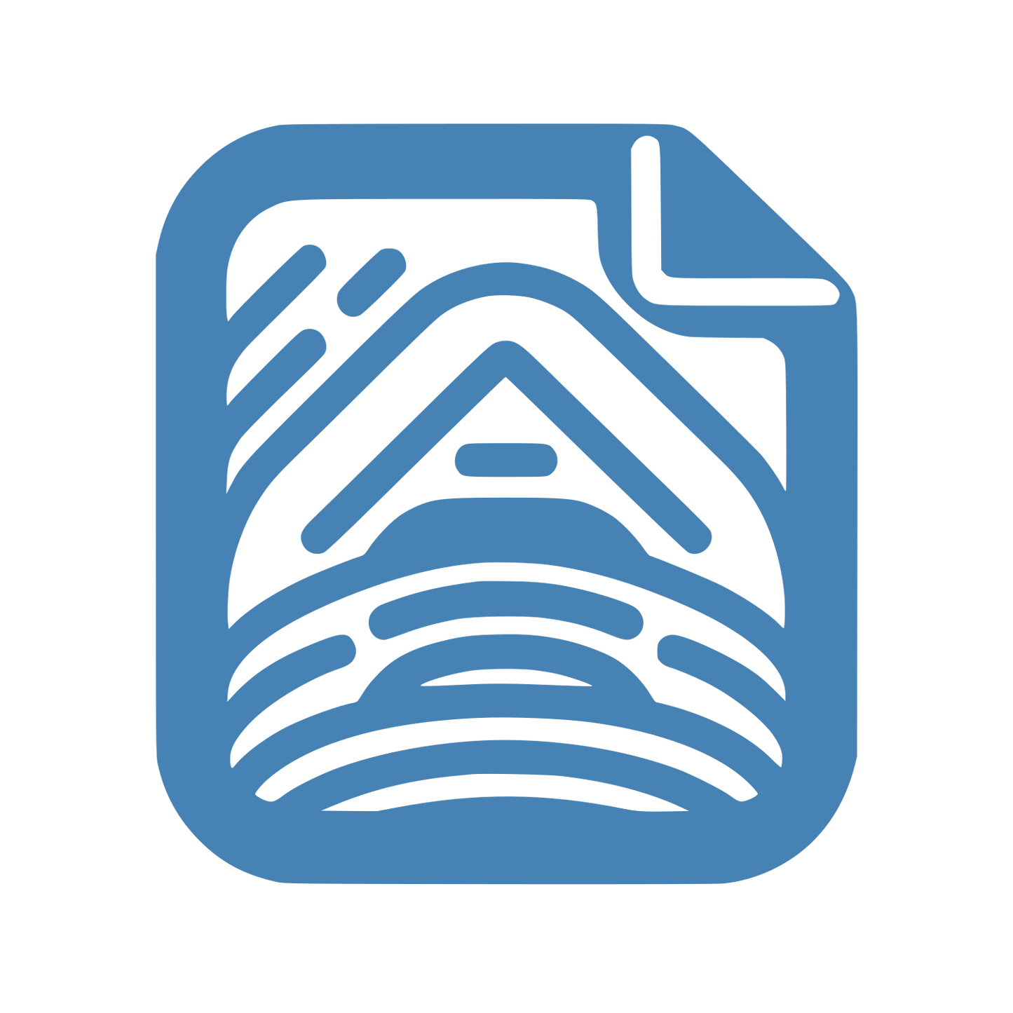 Abstract Cabin Landscape Logo #4682B4