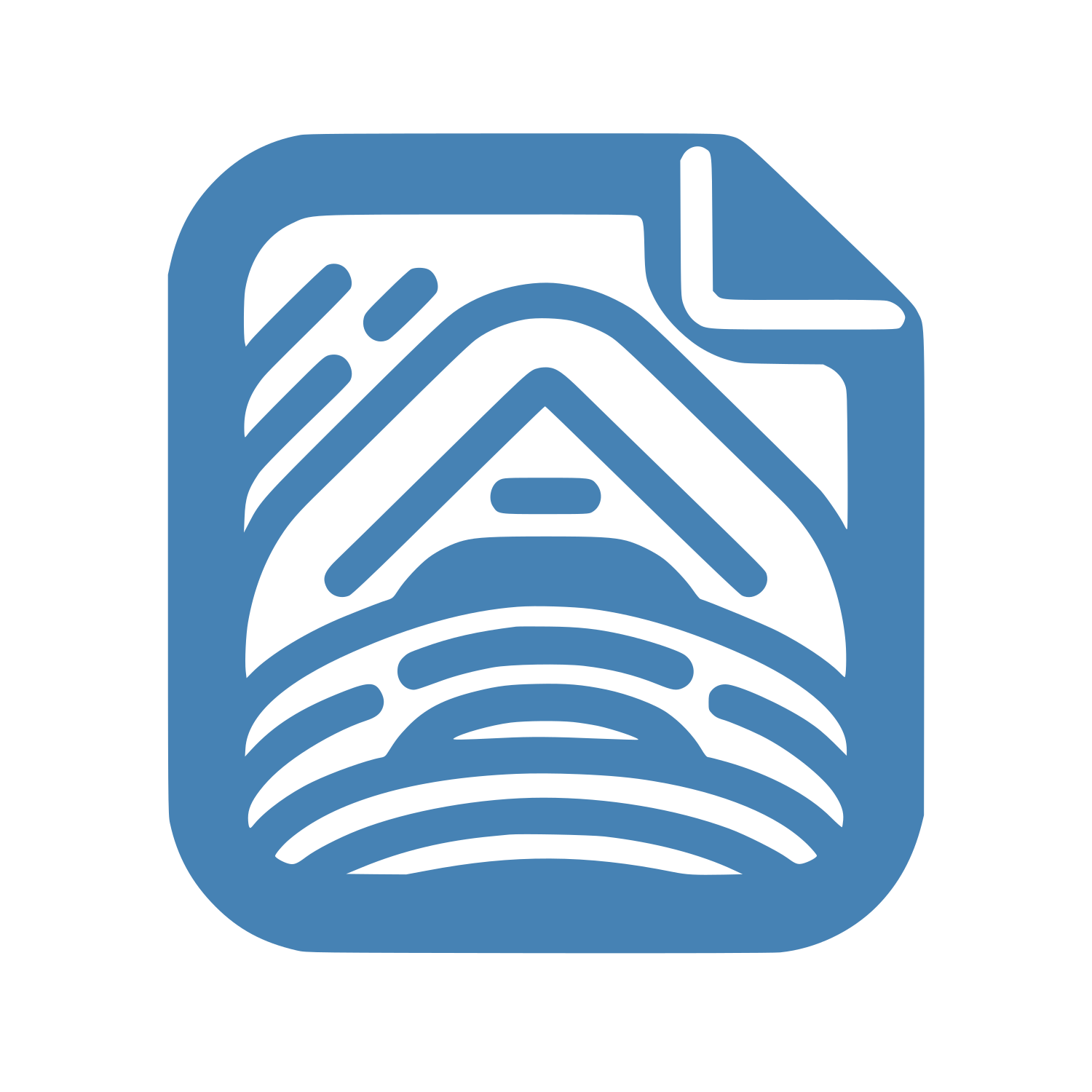 Abstract Cabin Landscape Logo #4682B4