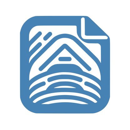 Abstract Cabin Landscape Logo #4682B4