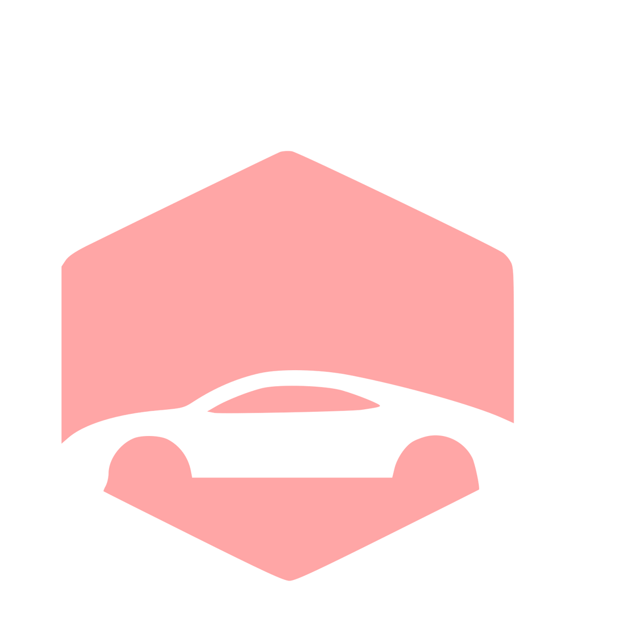 Car in Hexagon Logo #ffa6a6