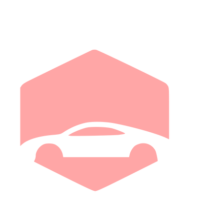 Car in Hexagon Logo #ffa6a6