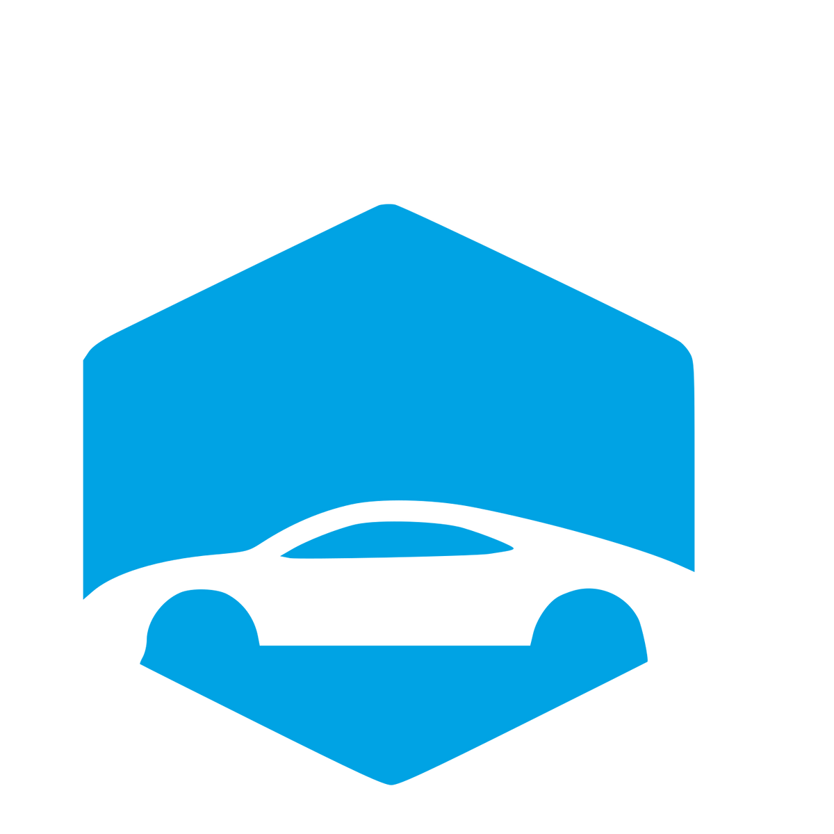 Car in Hexagon Logo #00a3e4