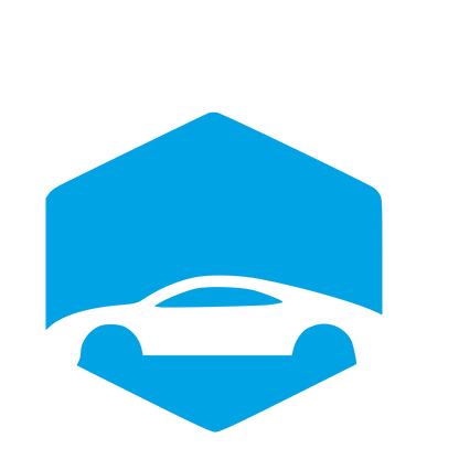 Car in Hexagon Logo #00a3e4