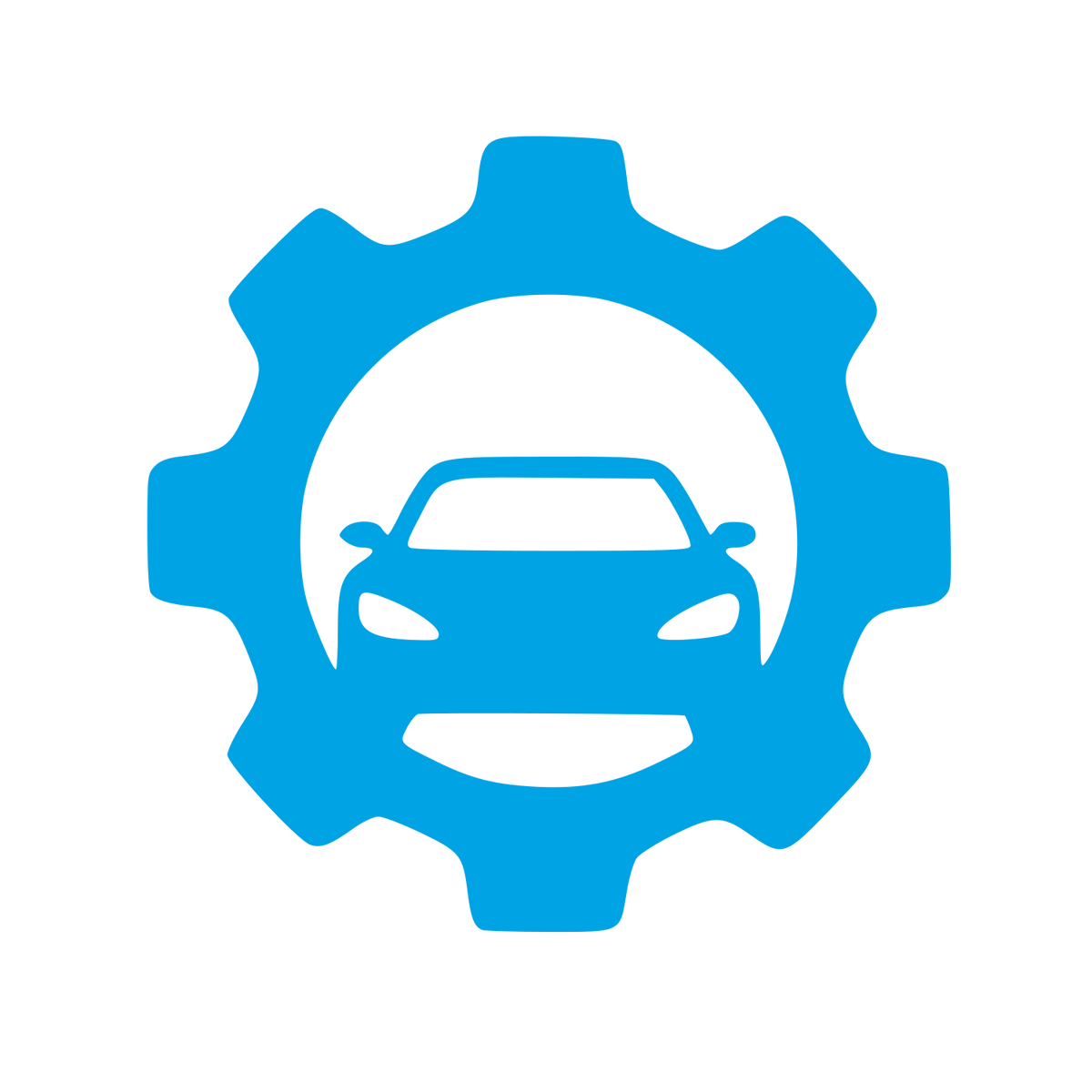 Car Gear Service Logo #00a3e4