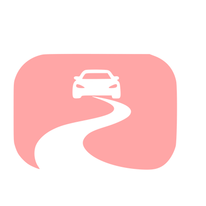 Car Winding Road Logo #ffa6a6