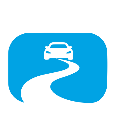Car Winding Road Logo #00a3e4