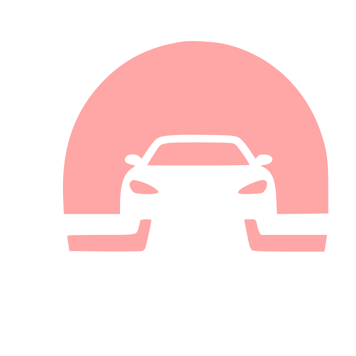 Car Tunnel Negative Space Logo #ffa6a6
