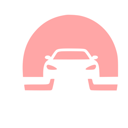 Car Tunnel Negative Space Logo #ffa6a6