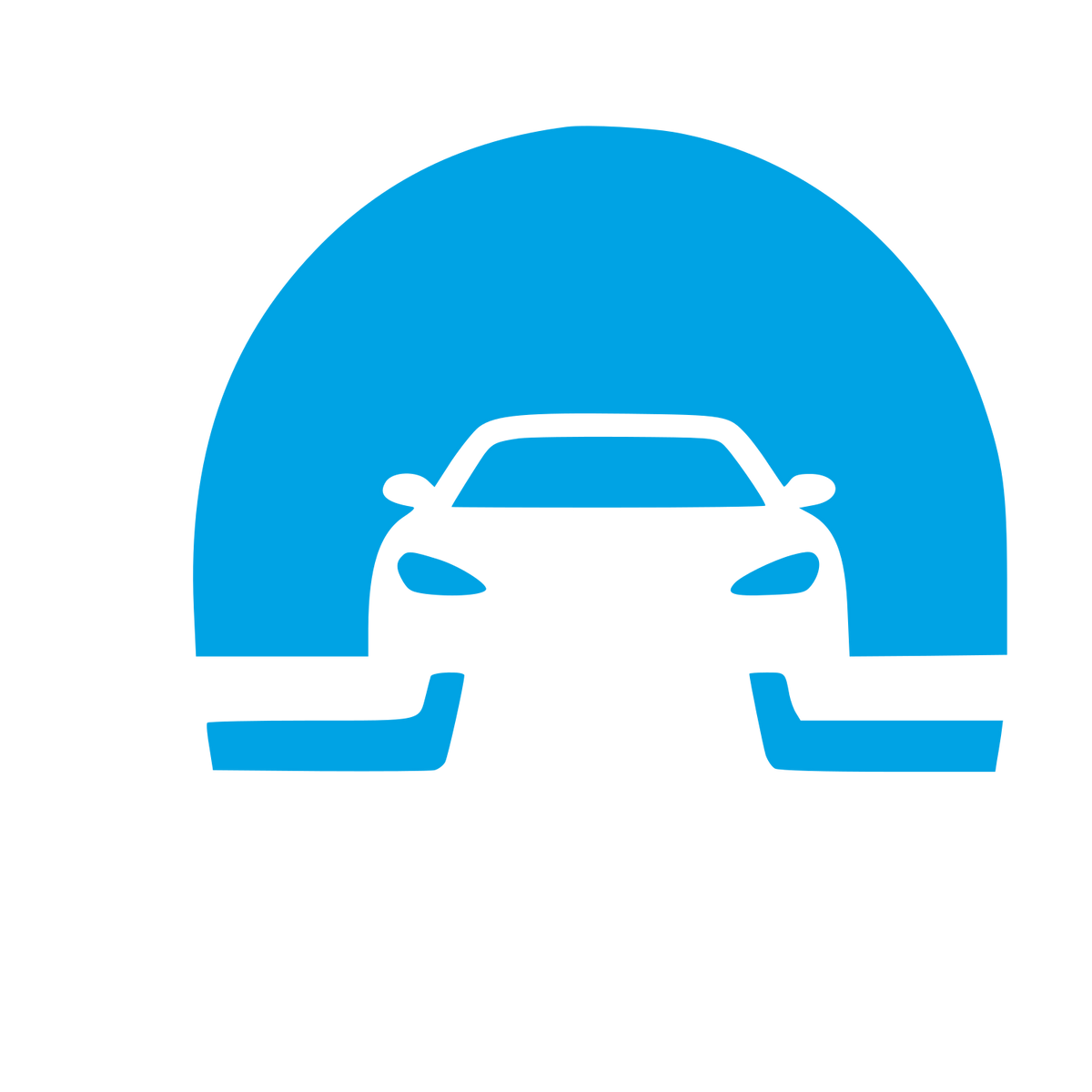 Car Tunnel Negative Space Logo #00a3e4