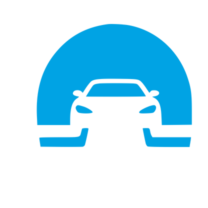 Car Tunnel Negative Space Logo #00a3e4
