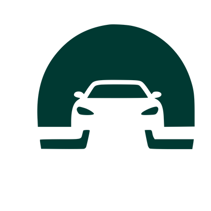 Car Tunnel Negative Space Logo #003932