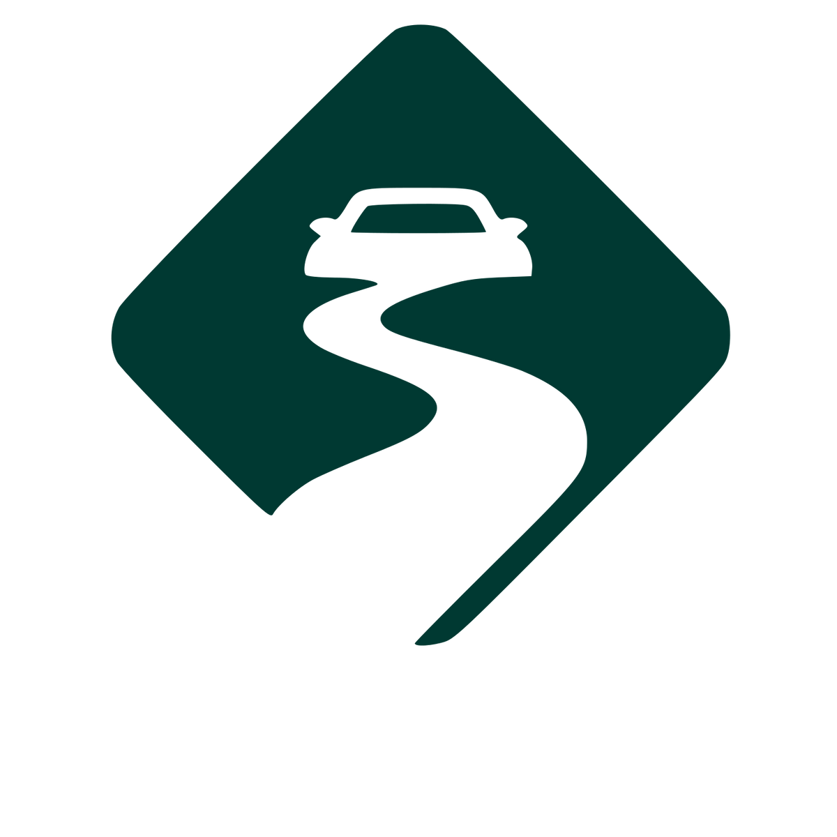 Car on Winding Road Logo #003932