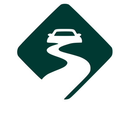 Car on Winding Road Logo #003932