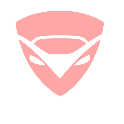 Negative Space Mask Car Logo #ffa6a6